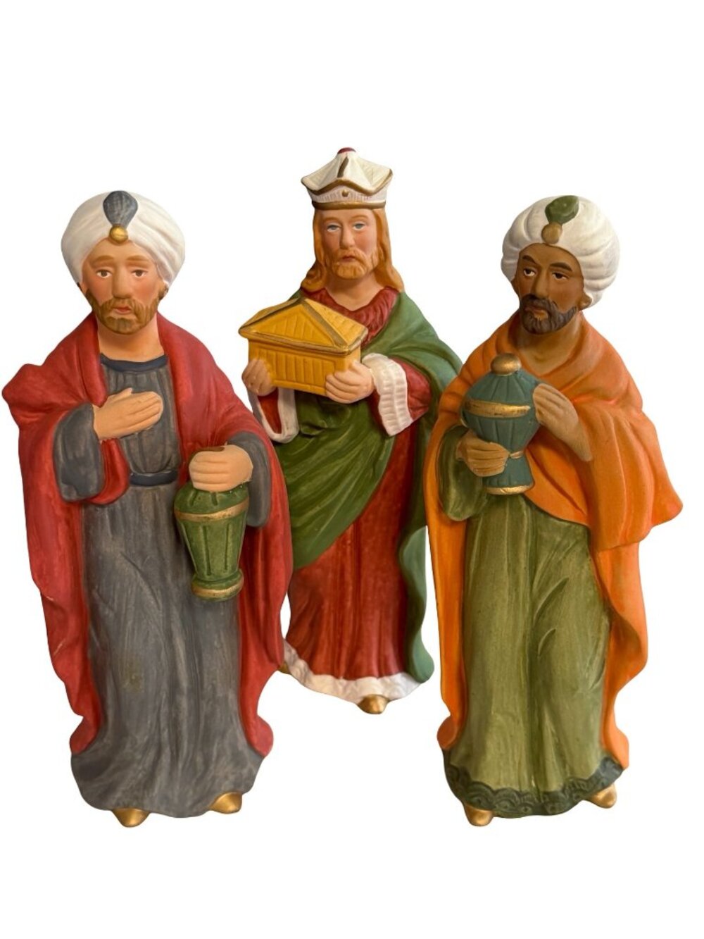 Vintage HOMCO Three Wise Men Nativity Figurines Set of 3 Taiwan 5207 Christmas D